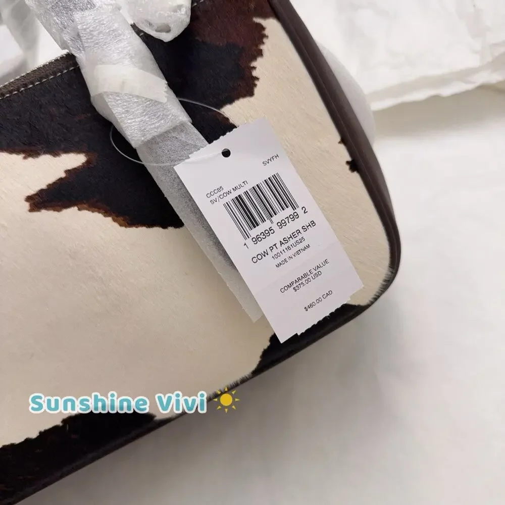 NWT Coach Asher Shoulder Bag With Cow Print CCC85 Cow Printed Haircalf Cow Multi - Picture 3 of 10